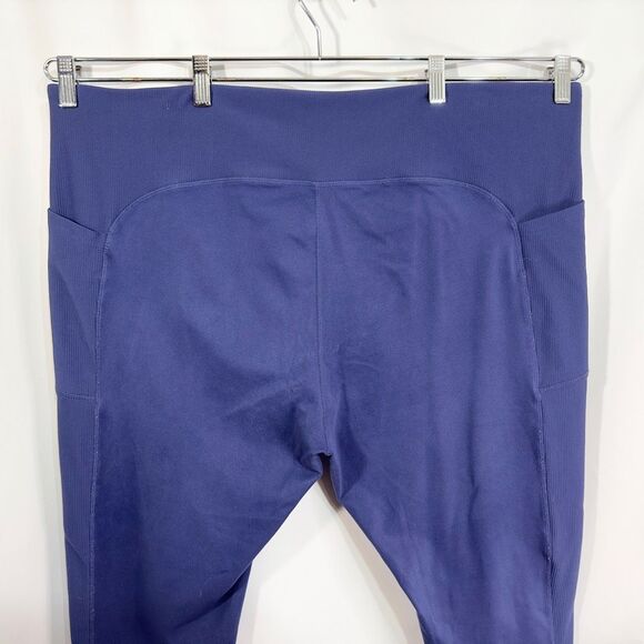 Freely Plus Size‎ 3X Leggings Blue Ribbed Full Length Stretch Athleisure 991 - Picture 6 of 11